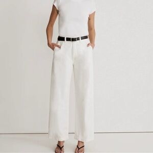 NWT Madewell The Harlow Baggy Straight Wide Leg Jean White